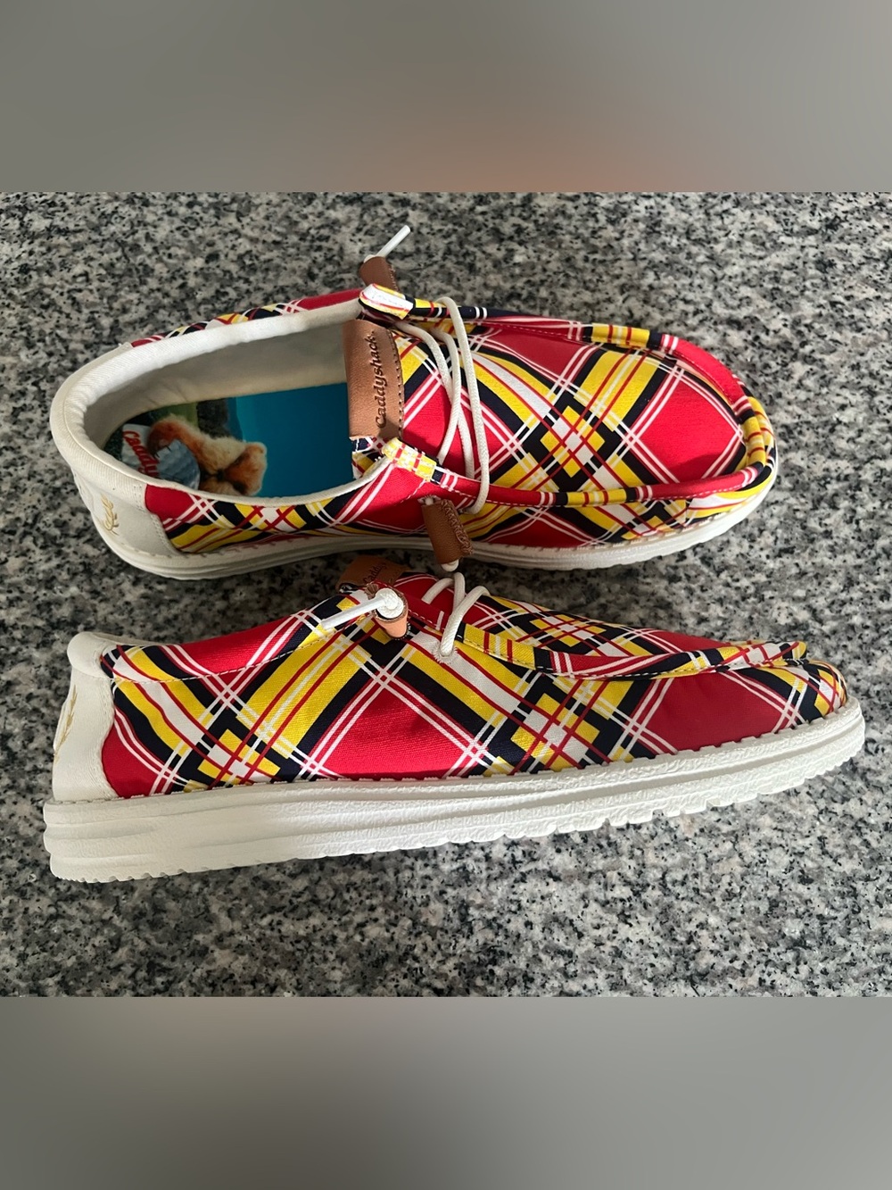Hey Dude Men's Wally Caddy Shack Plaid Boat Shoes Limited Edition